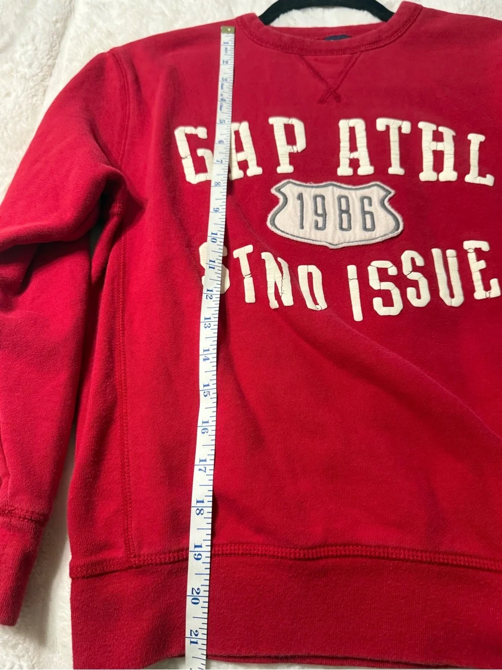 GAP Red Crewneck Sweatshirt with Cream Logo
